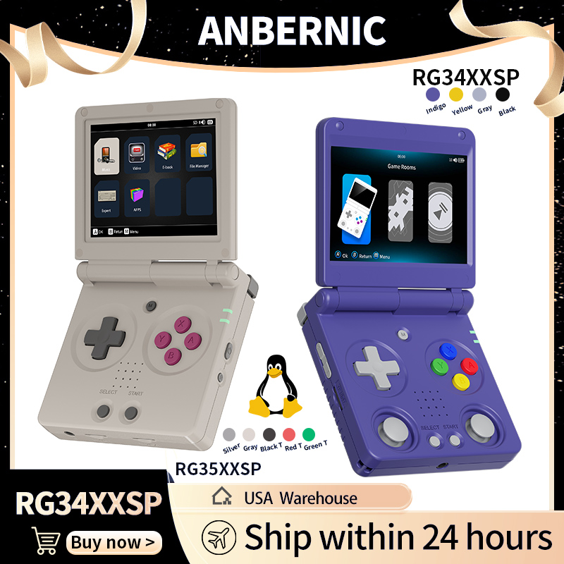 Retro Gaming Emulator - Anbernic RG34XXSP RG35XXSP Konsol Game Genggam