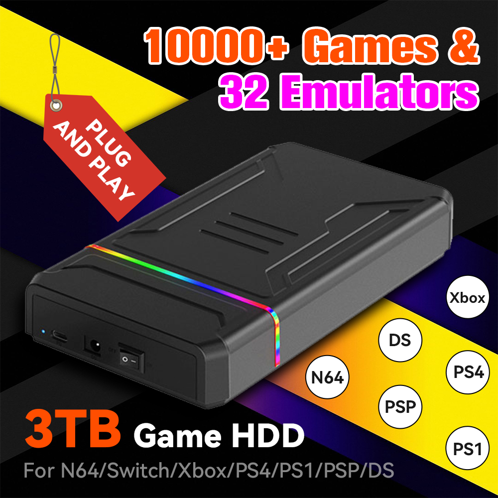 Retro Gaming Hard Drive - 3TB HDD Eksternal Emulator Game Retro