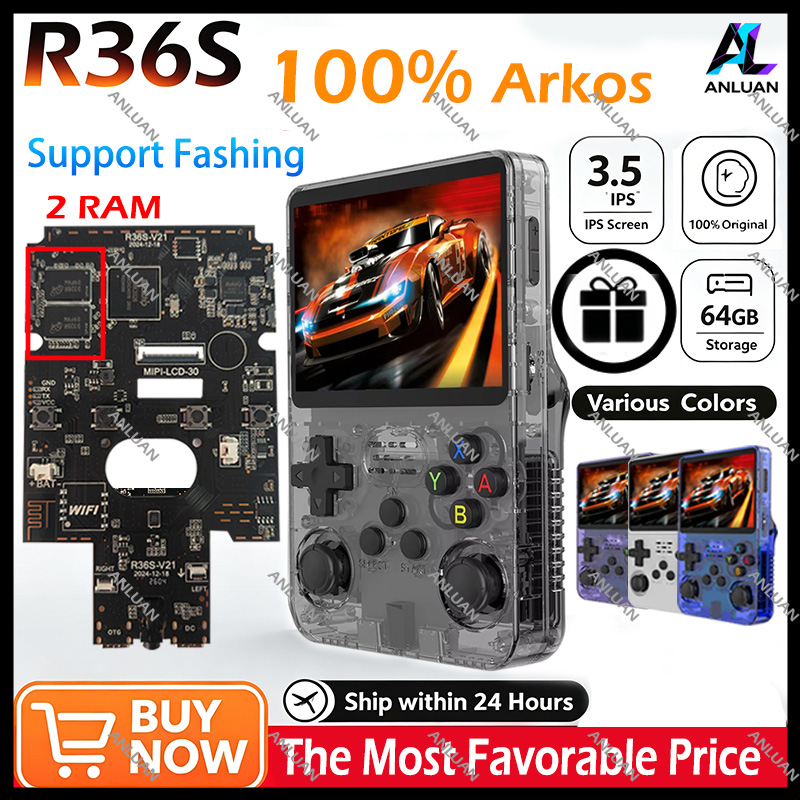 Retro Gaming Emulator - Konsol Game Genggam Retro R36S Asli