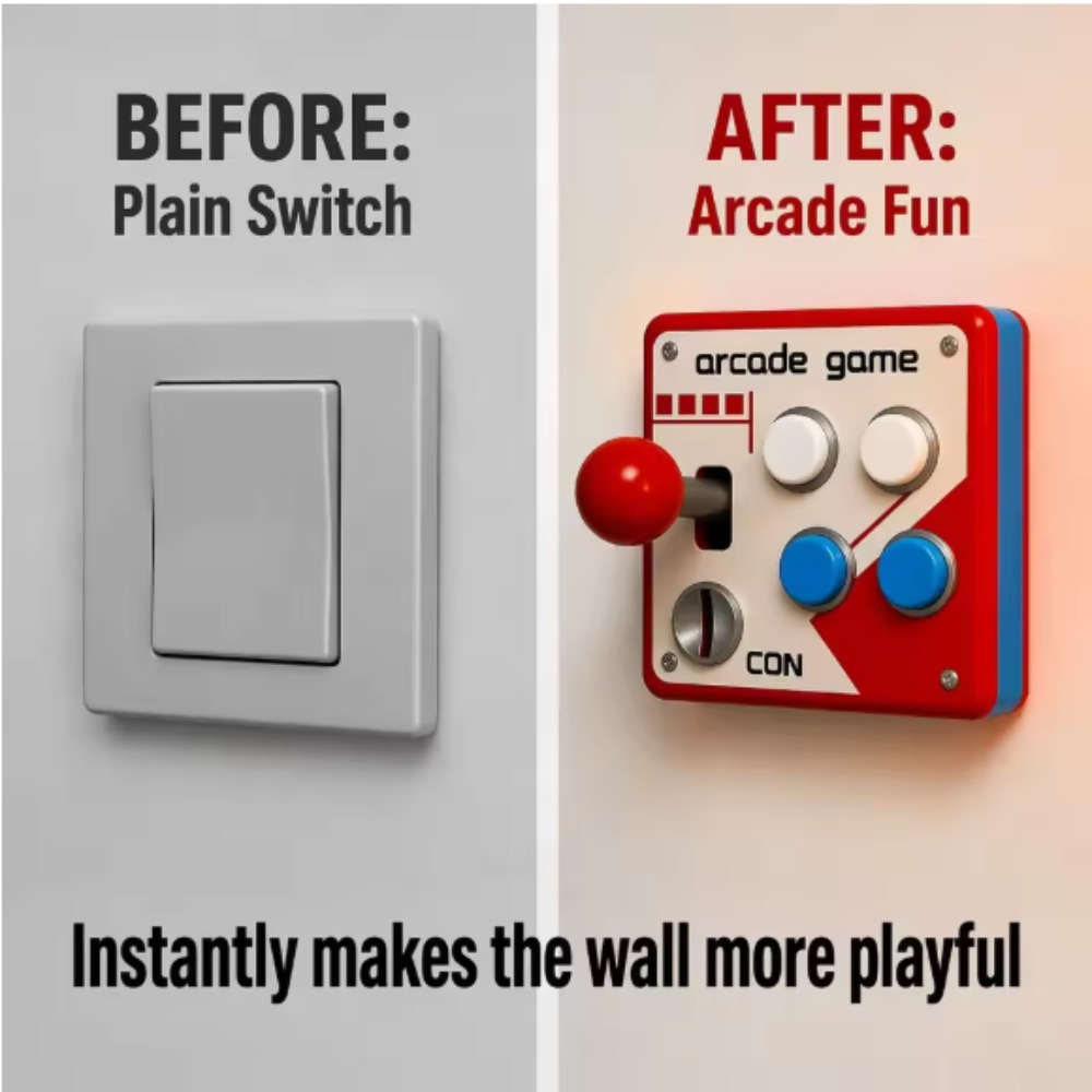 Game Retro Gaming - Penutup Pelat Sakelar Joystick Arcade Retro,