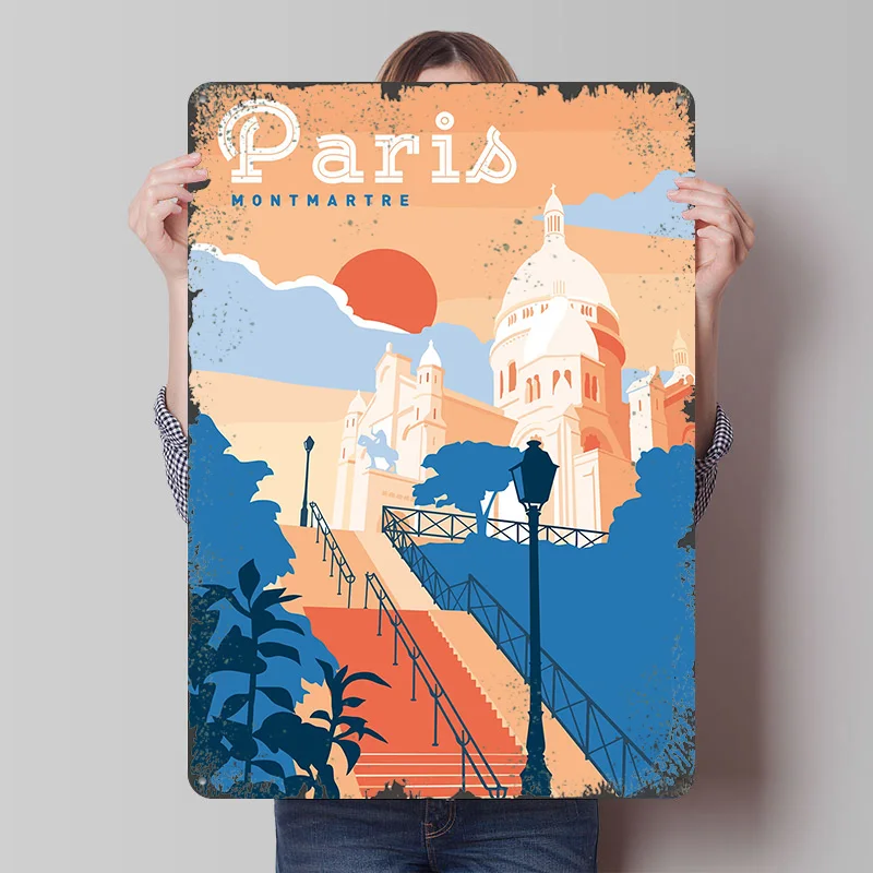 Retro Gaming Paris - Poster Cetak Perjalanan Paris Montmartre Seni