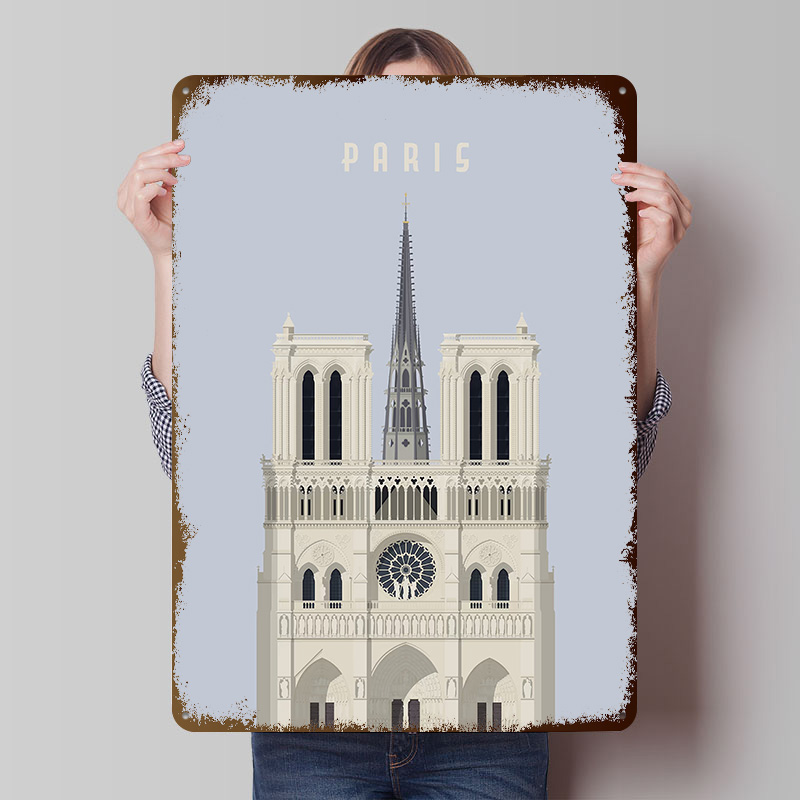 Retro Gaming Paris - Poster Kaleng Perjalanan Paris, Seni Dinding