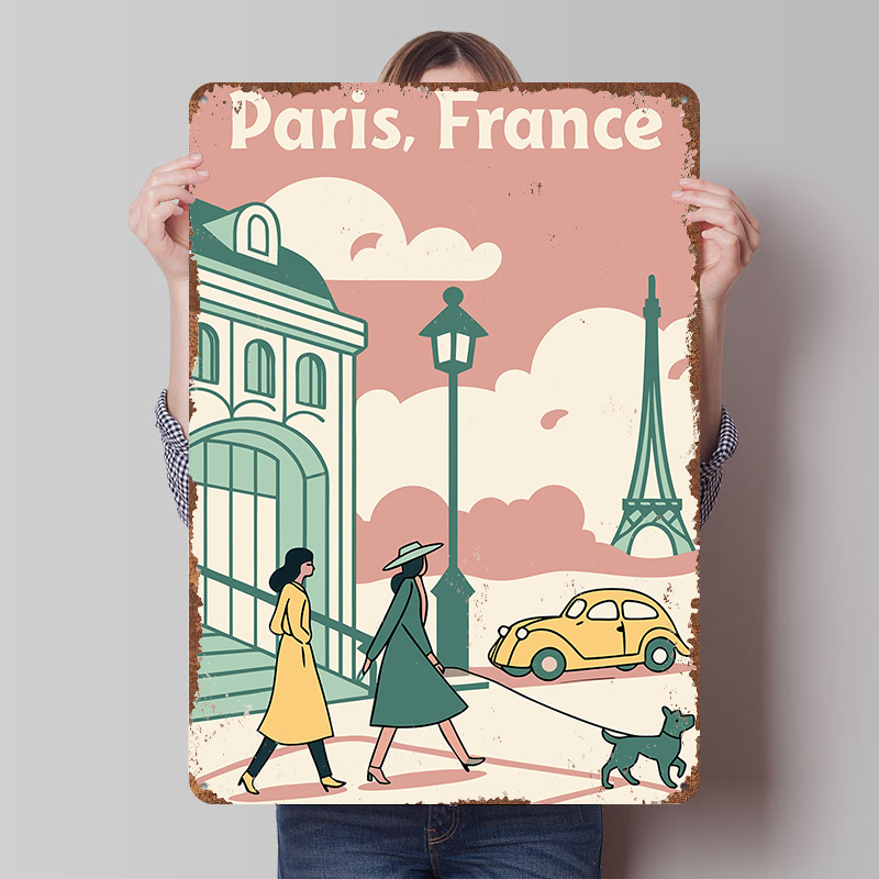 Retro Gaming Paris - Poster Cetak Perjalanan Paris Prancis, Seni