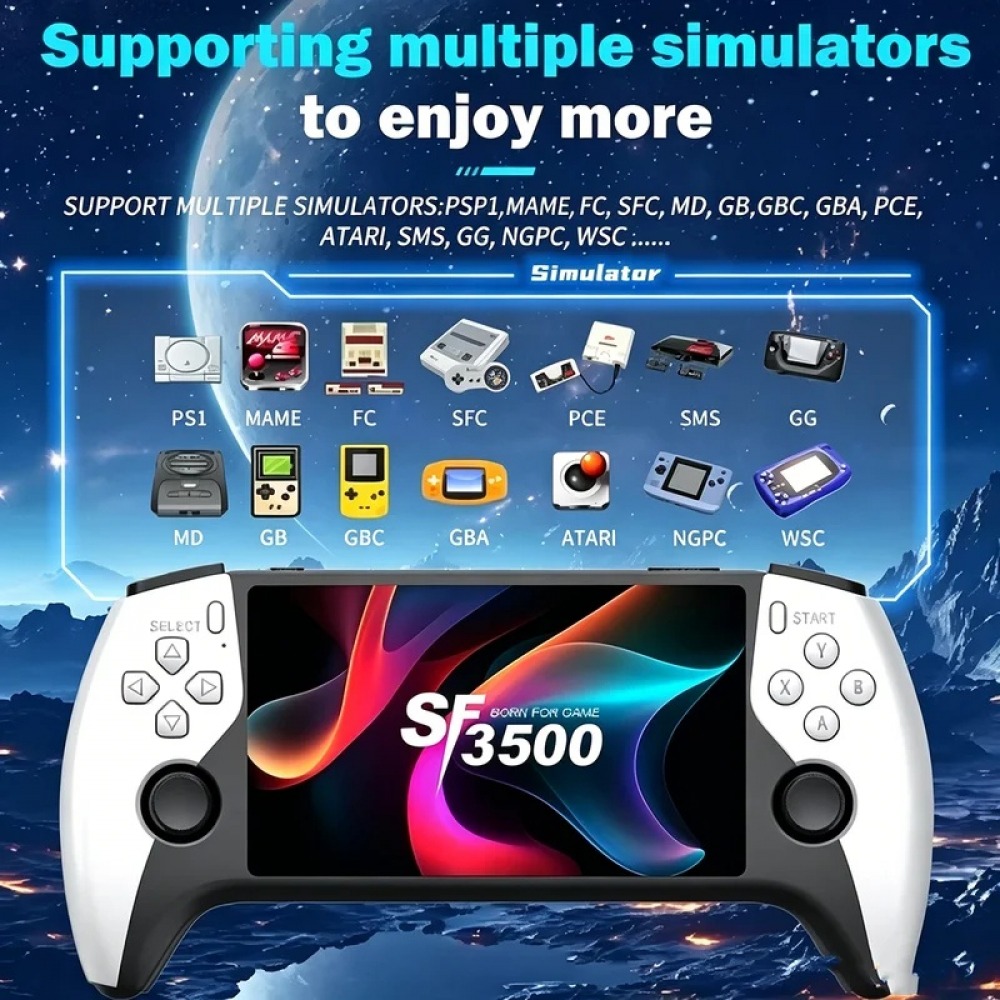Retro Gaming Emulator - SF3500 Konsol Game Genggam 5 inci