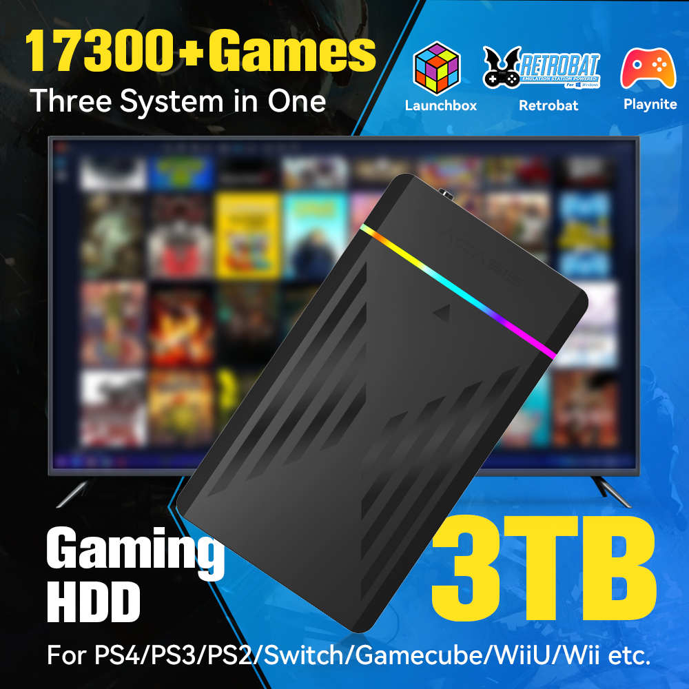 Retro Gaming Gadgets - HDD Gaming portabel 3TB, konsol Game