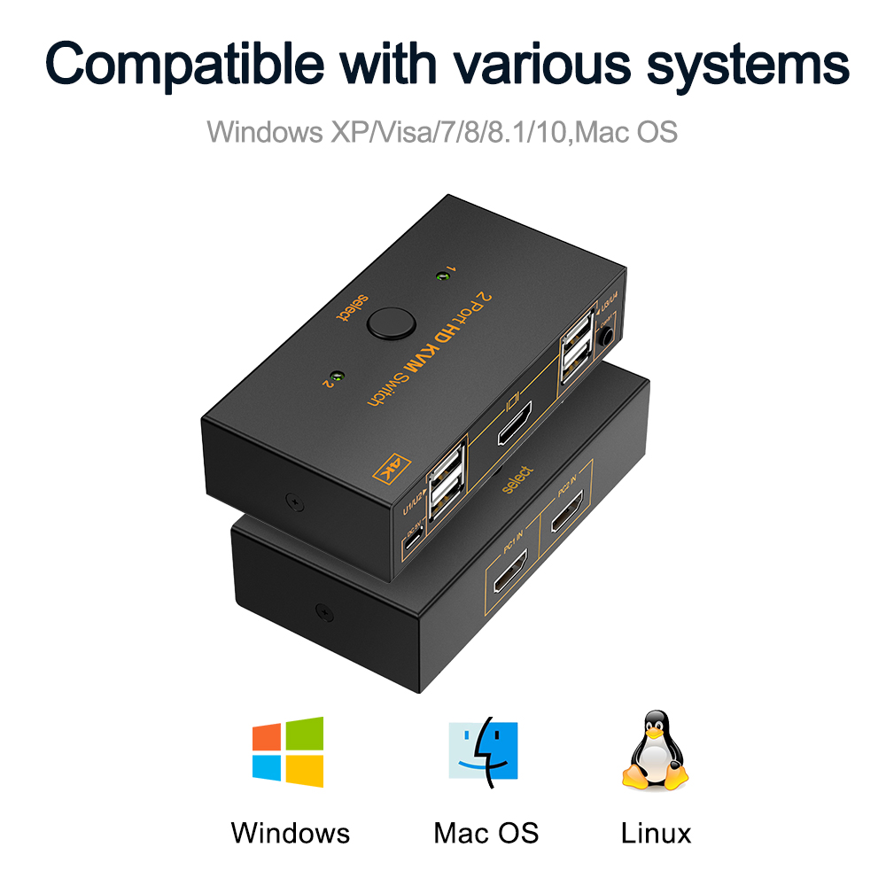 KVM switch USB 2.0 HDMI-kompat - Controller Adapter Usb ulasan dan harga