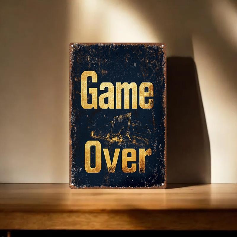 Papan Logam Vintage Game Over  - Game Retro Gaming ulasan dan harga