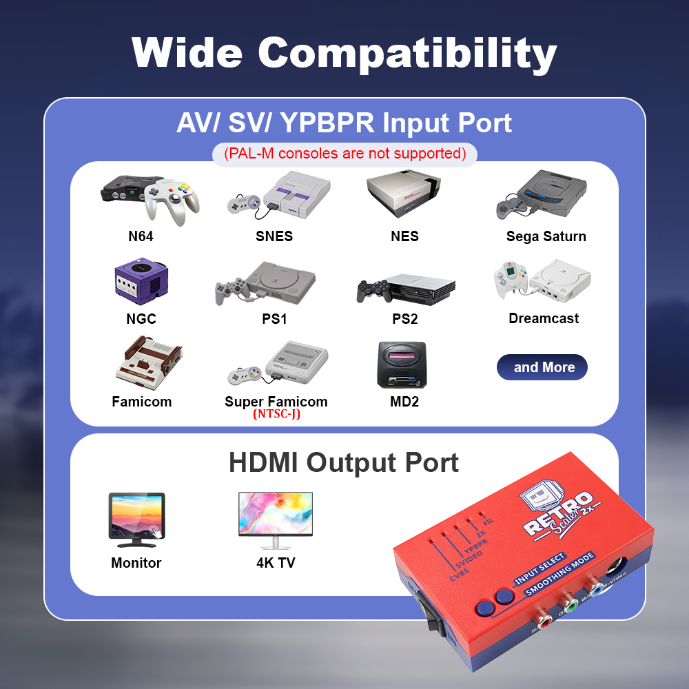 RetroScaler2x AV ke HDMI ®   K - Retro Gaming Hard Drive ulasan dan harga